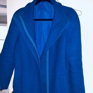 Beautiful Blue Heavy Wool coat, Jcrew